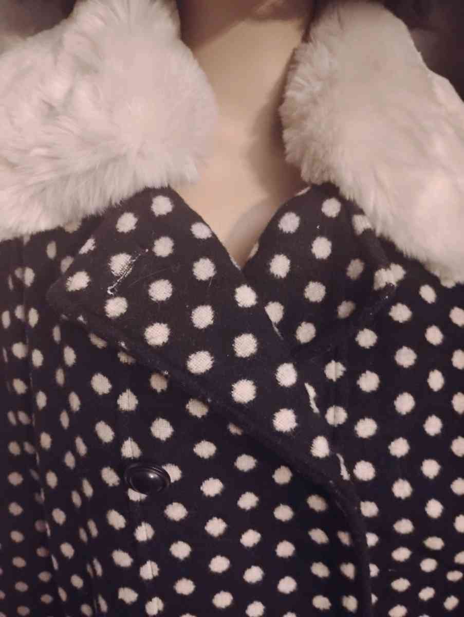 Womens Faux Fur Collared Coat by Exhilaration