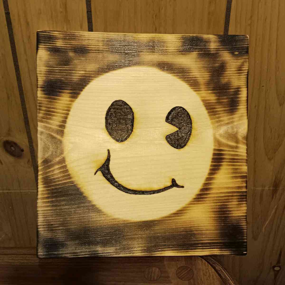 Smiley face Pyrography