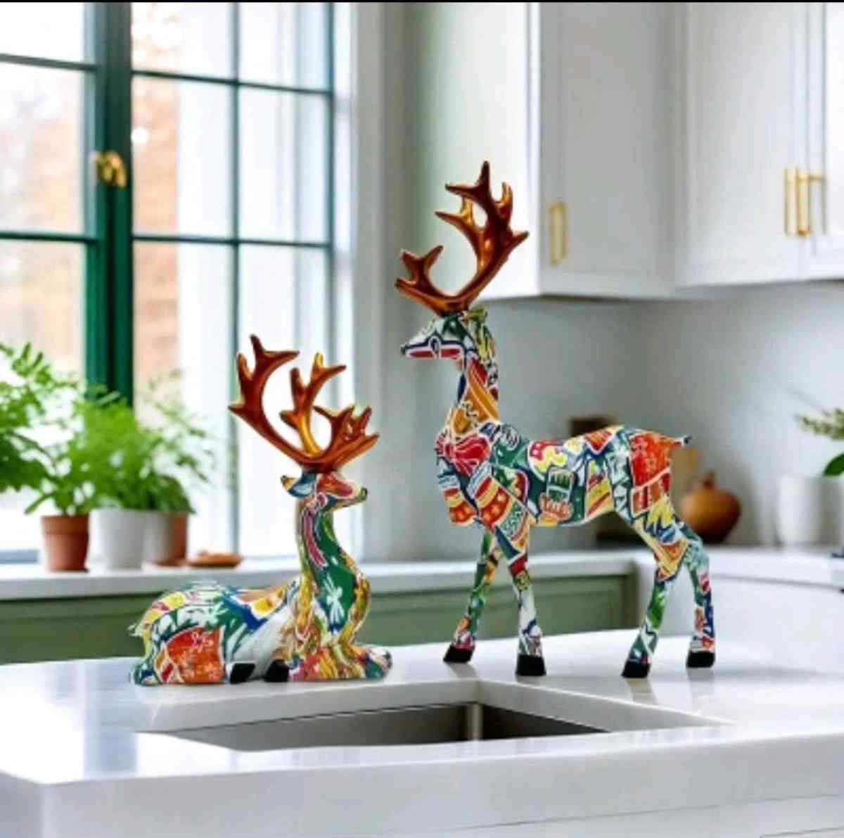 Set of Colorful Reindeer