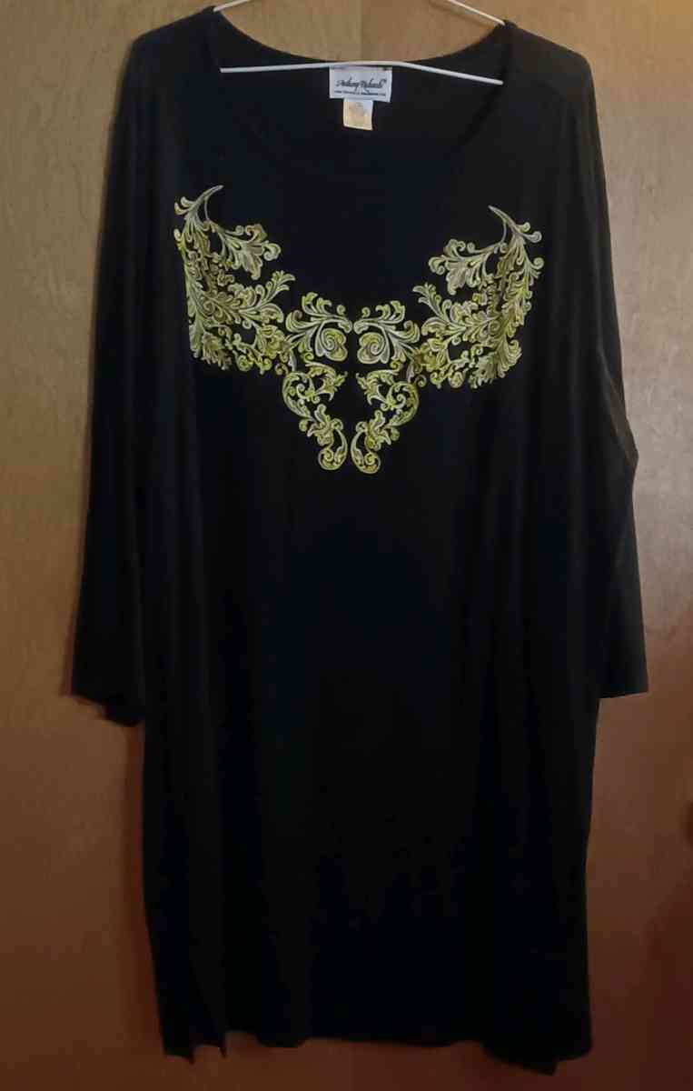 Black with gold design tunic
