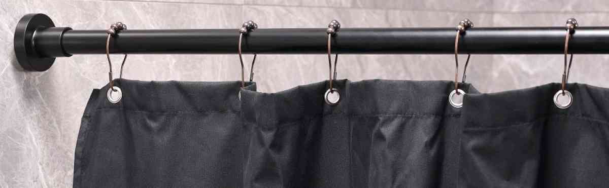Black shower curtain rod expandable 43 to 75 inches
