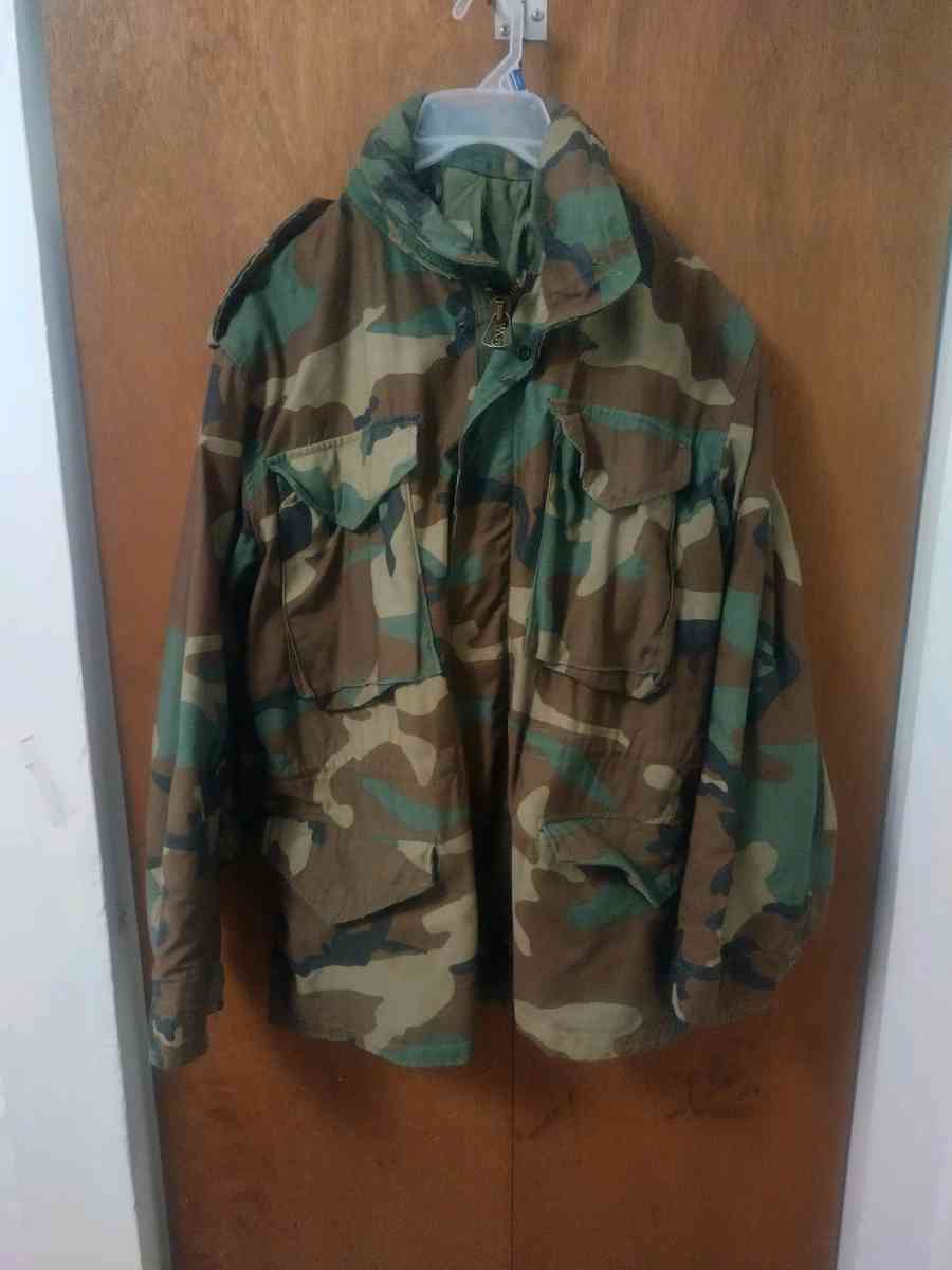 Vintage Field Jacket Camo US Navy Military Mens Size mediun