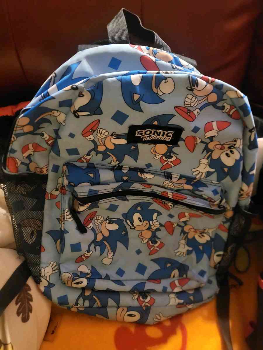 Pikachu backpack and sonic backpack