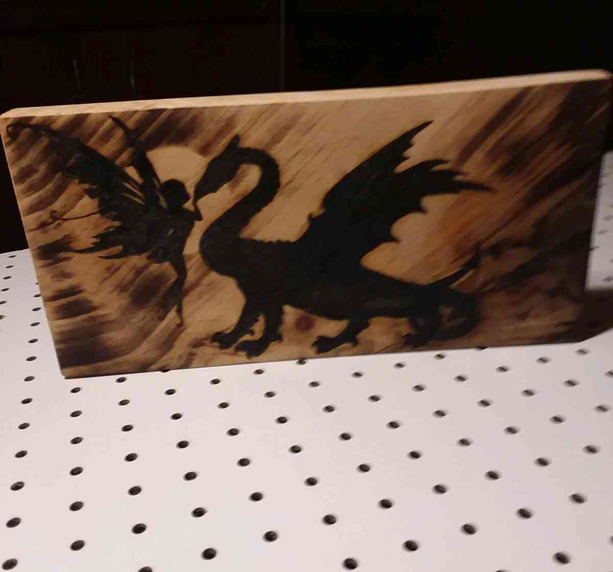 Dragon Fairy Moon pyrography