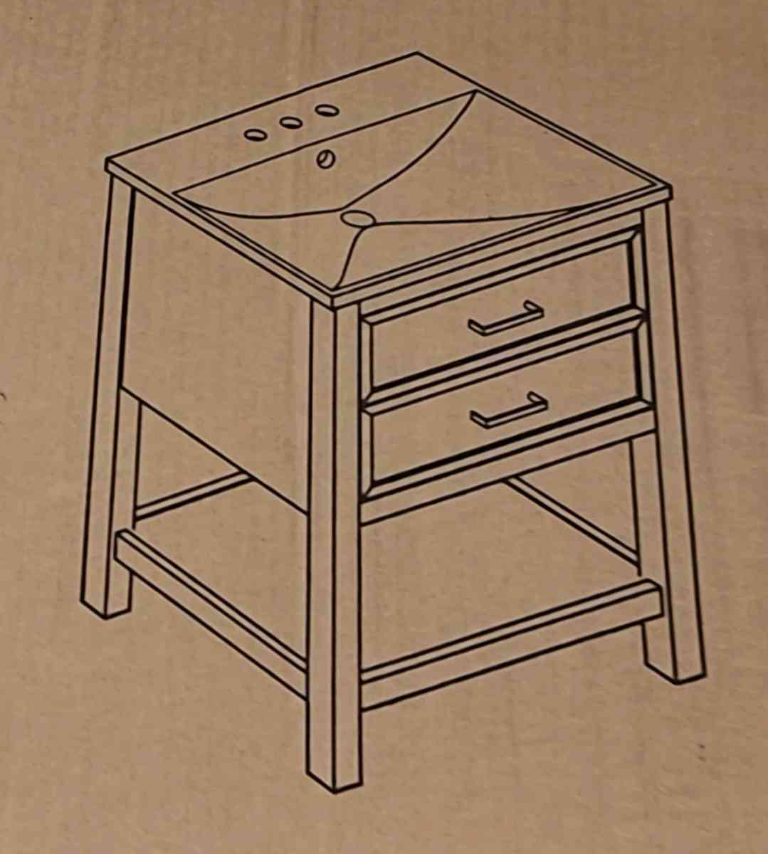 24in bath vanity with cabinet and sink brand new in box