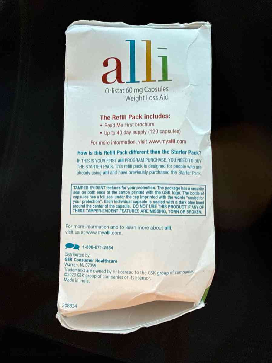 Alli Weight loss capsules pills
