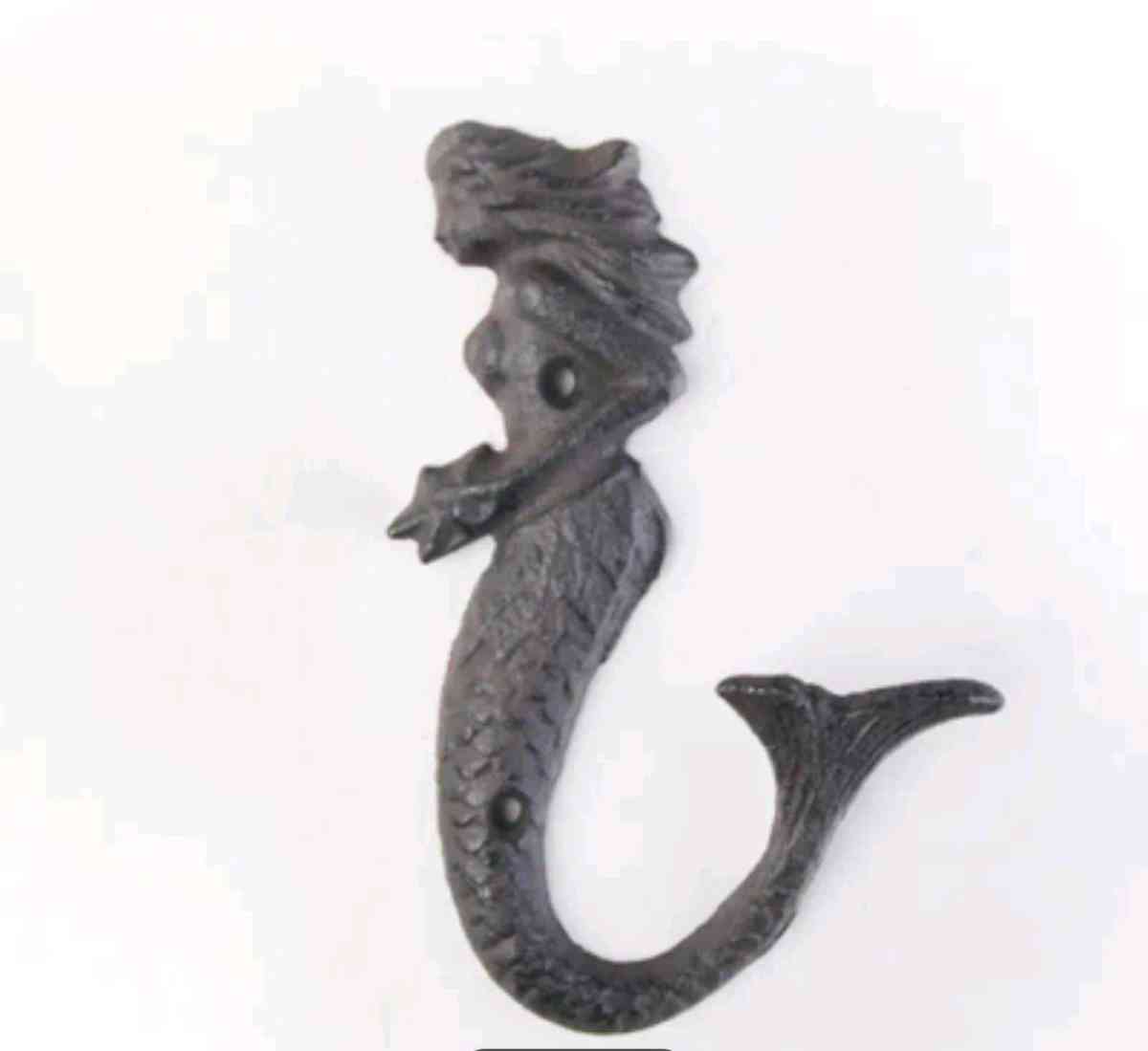 Brown Cast Iron Mermaid Hook