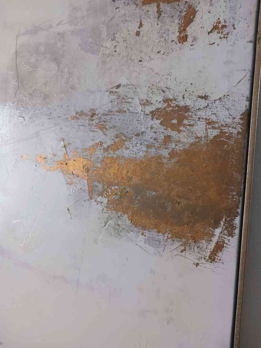 Modern Abstract Canvas Wall Art  Gold  Neutral Tones