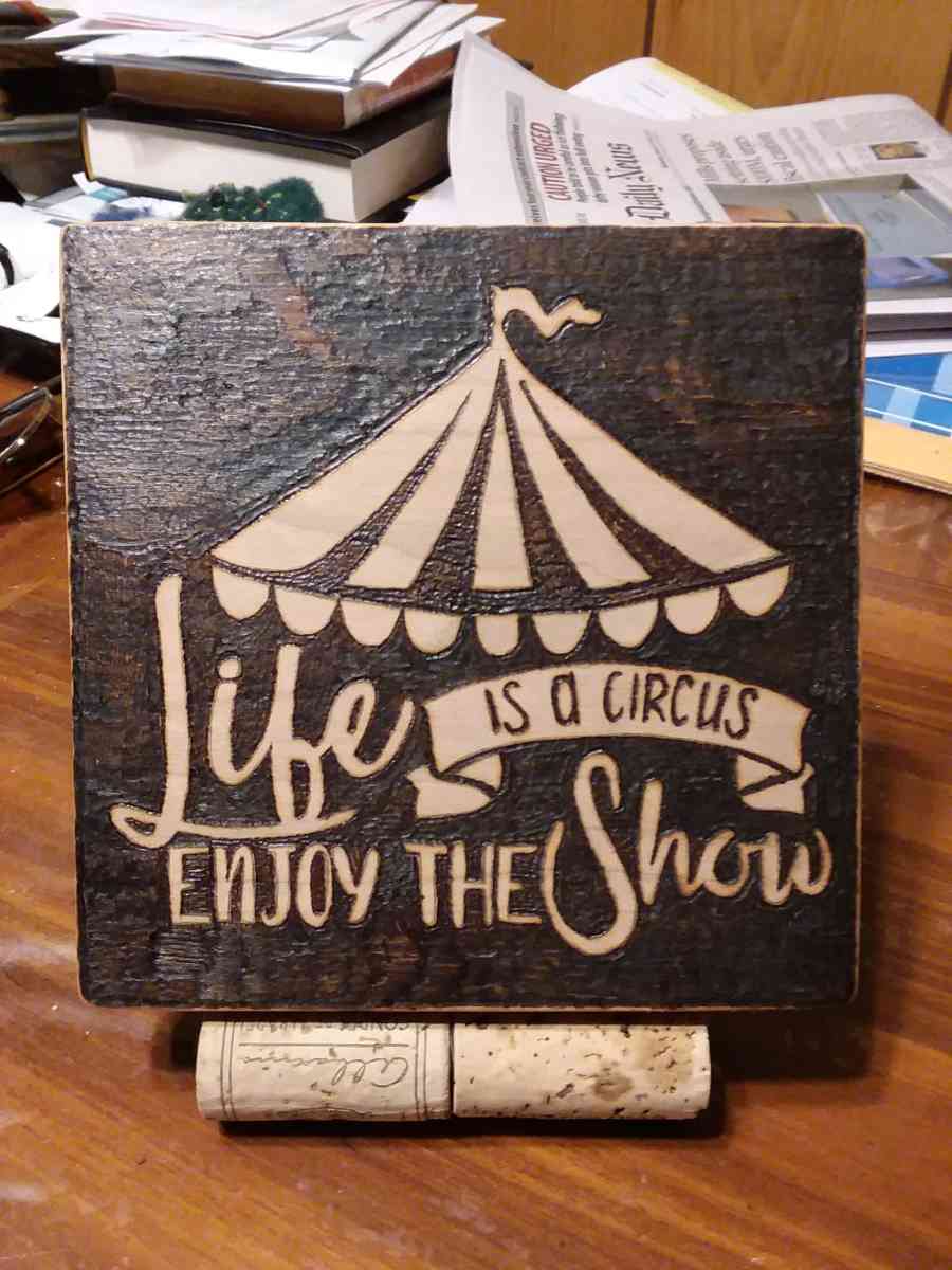 Circus Life Wall decor Pyrography
