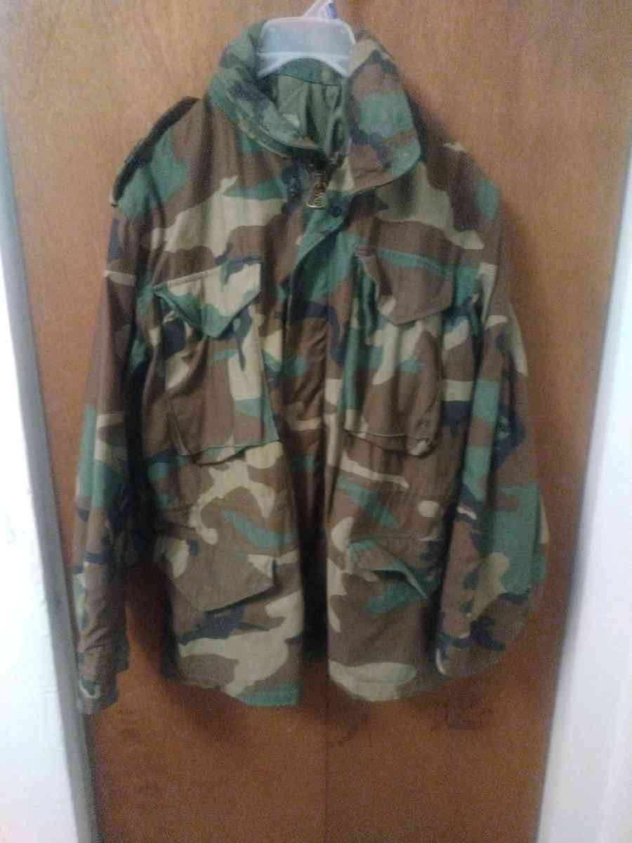 Vintage Field Jacket Camo US Navy Military Mens Size mediun