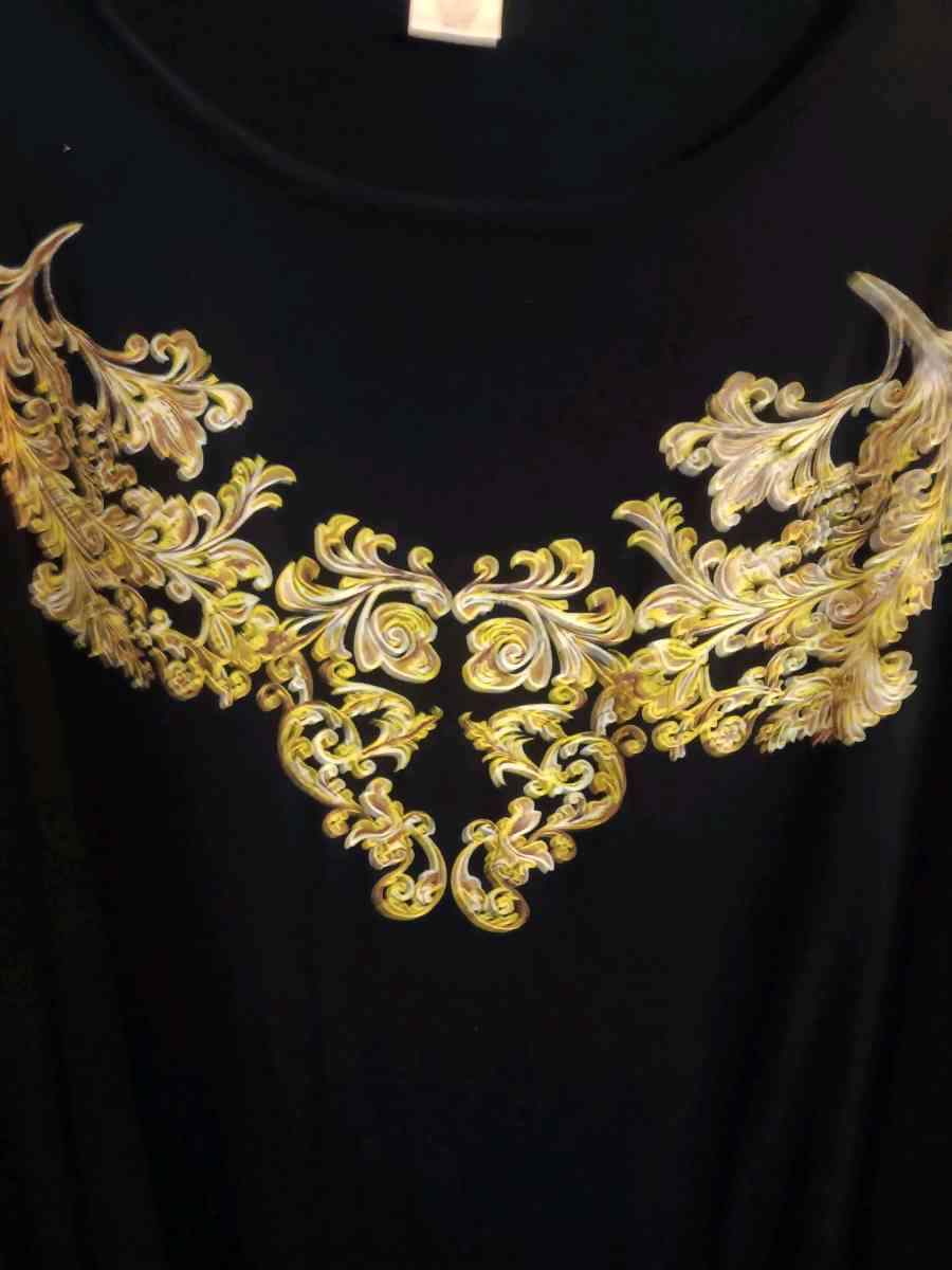 Black with gold design tunic