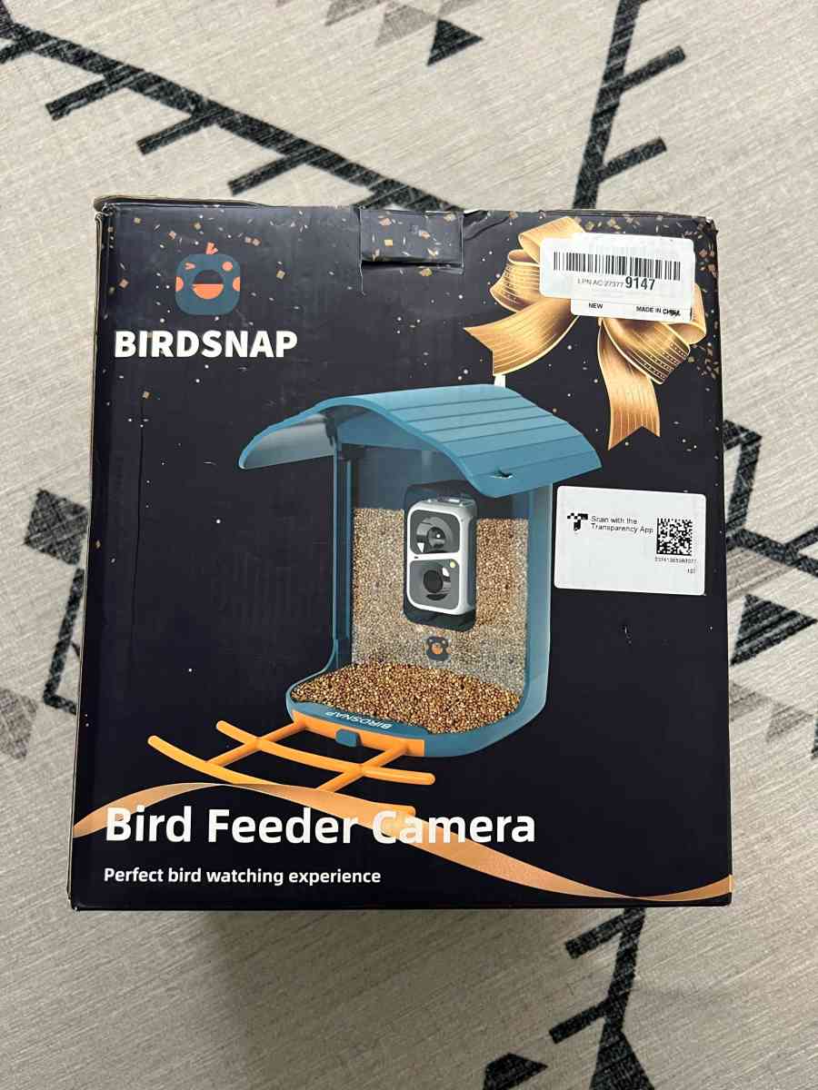 birdsnap PAV Bird Feeder with Camera Solar Panel 2K HD  64GB