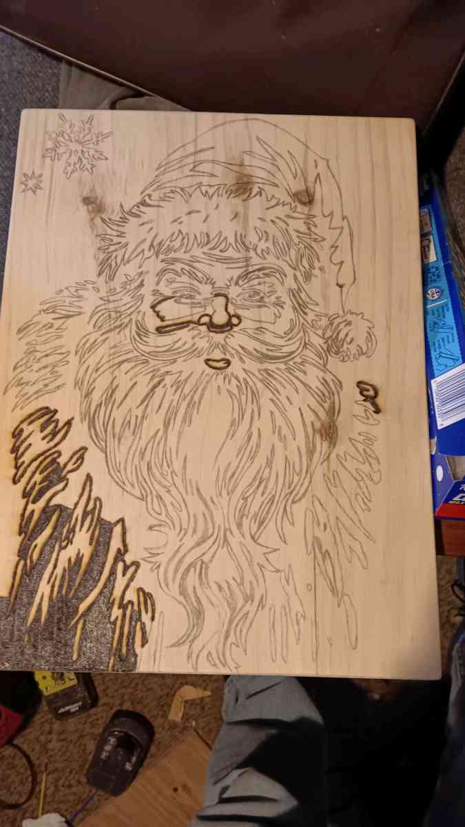 Santa Claus pyrography