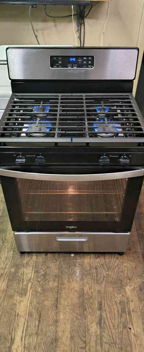 Whirlpool StainlessBlack 4 Burner Gas Range