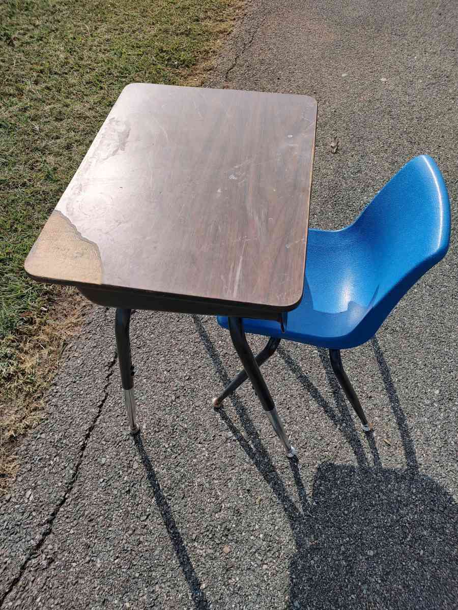 antique school desk with chair or a end table