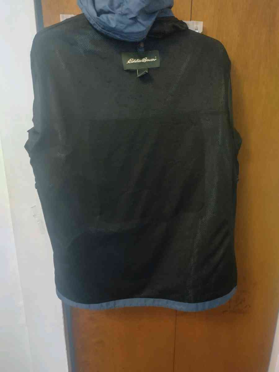 Eddie Bauer Windbreaker Hiking Trail Jacket Mens L Blue Fu