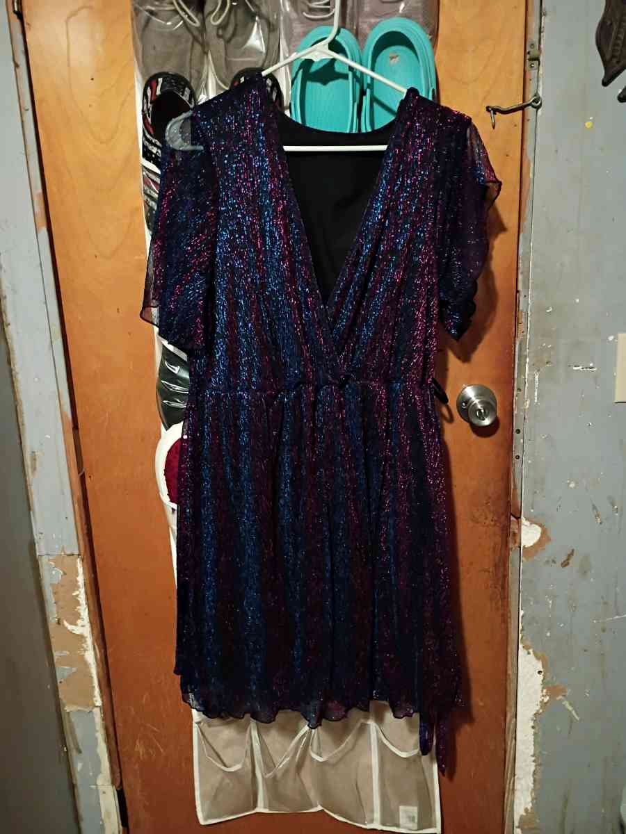 sparkly dress red and blue