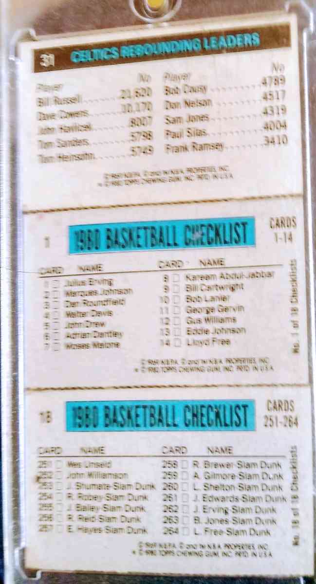 1980 LARRY BIRD MAGIC JOHNSON ROOKIE CARD