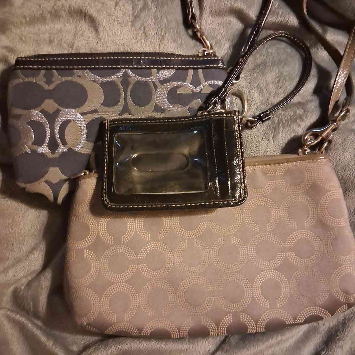 NWOT SET OF 3 VINTAGE COACH Vintage Wristlets  ID LANYARD