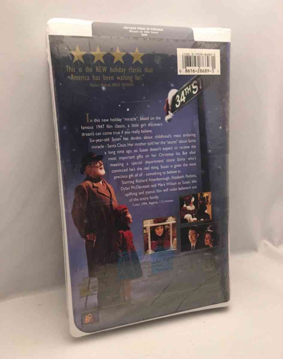 Miracle on 34th Street VHS 1995 SEALED See description below