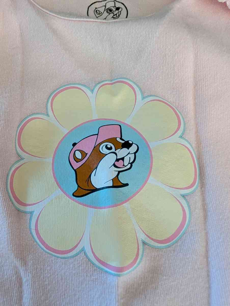 Baby pink Bucee onesie