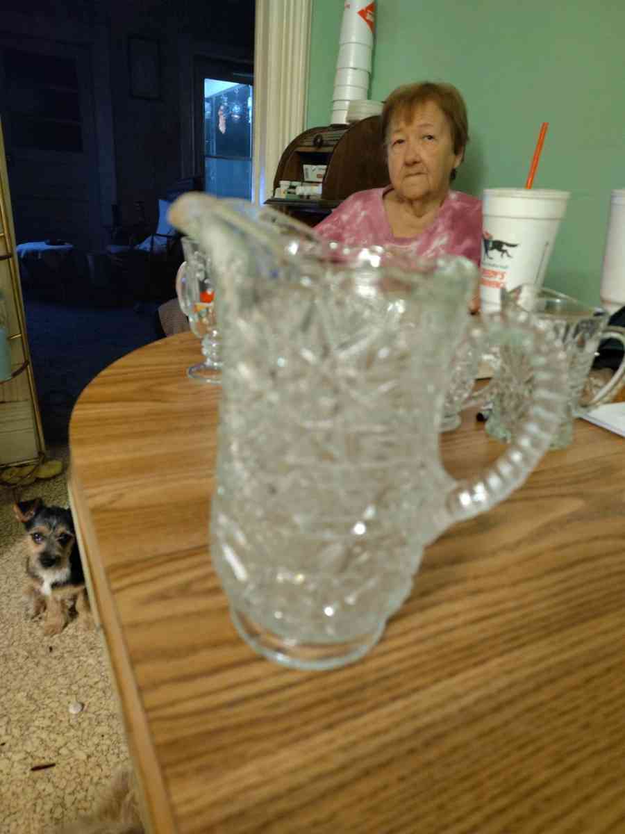This is a Libbey Hobstar clear glass tumbler