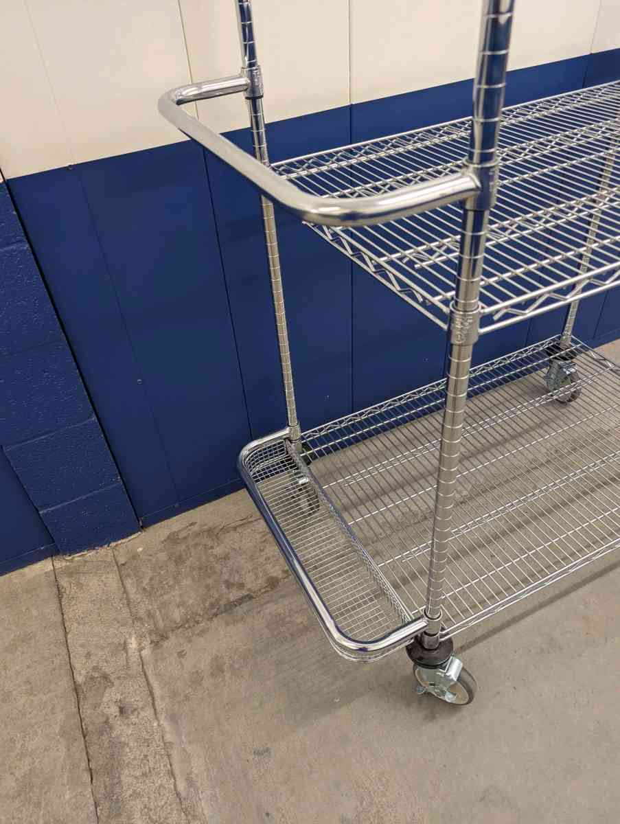 Industrial Chrome 3 Tier Utility Cart
