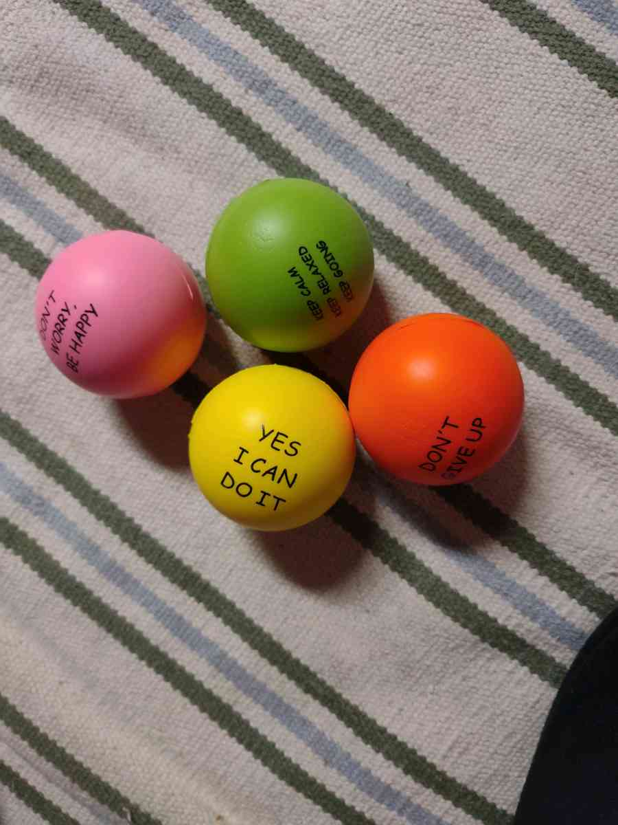 Stress balls with quotes
