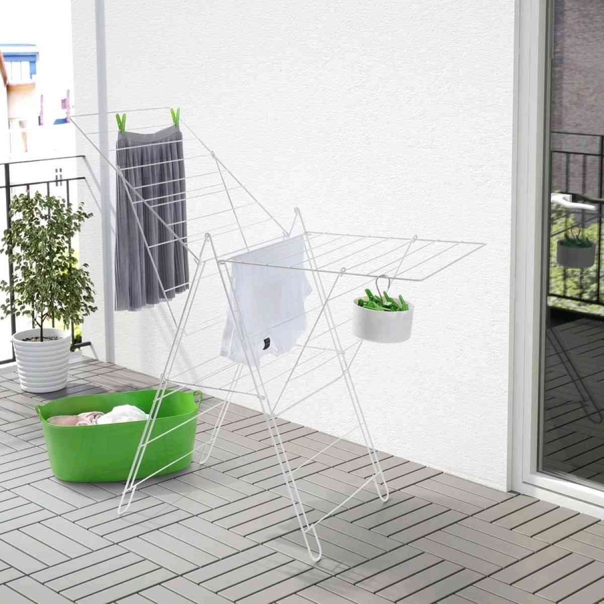 IKEA FROST White Foldable Clothes Drying Rack