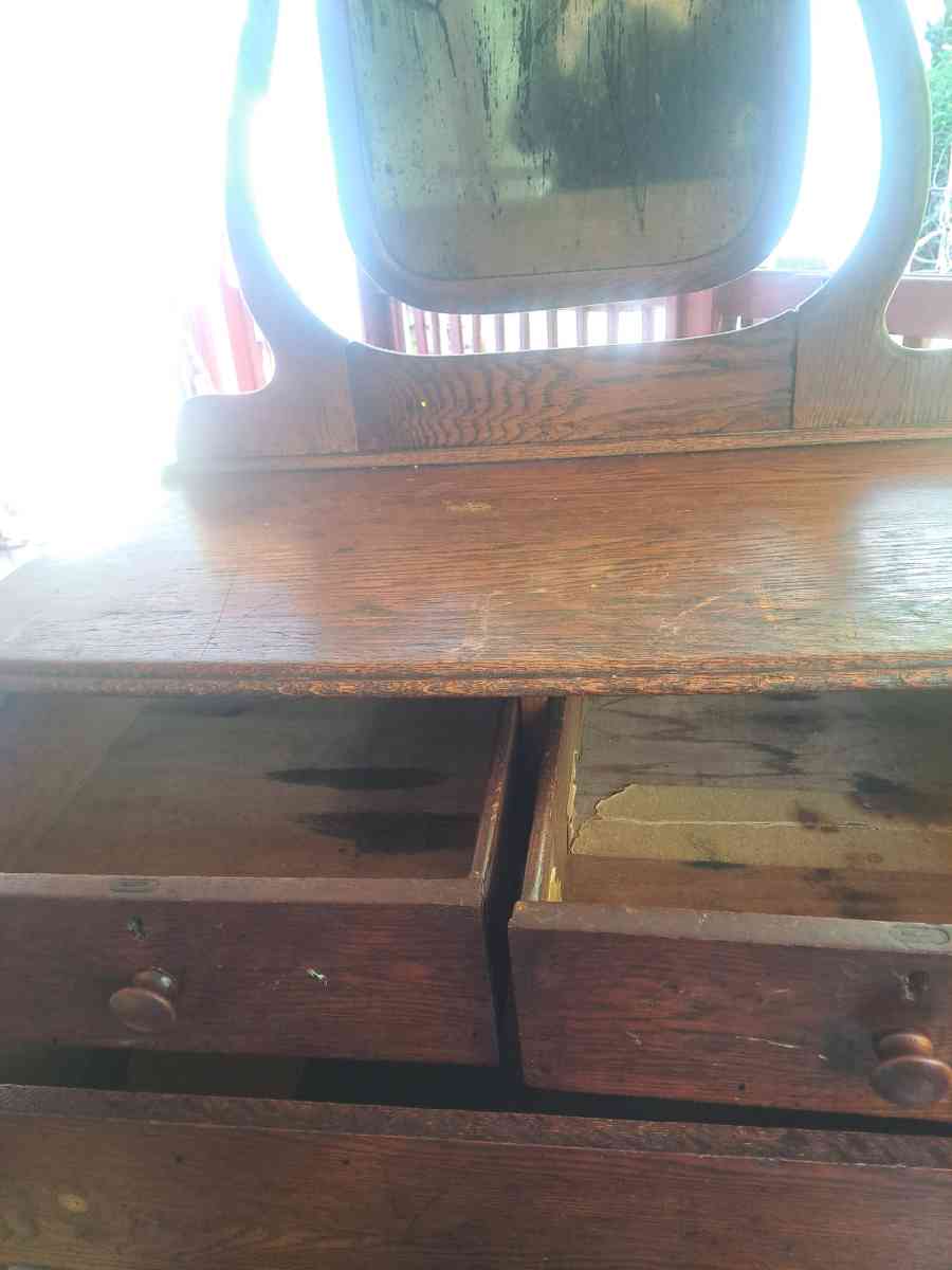 2 antique dressers dated bk to 1910 solid oak