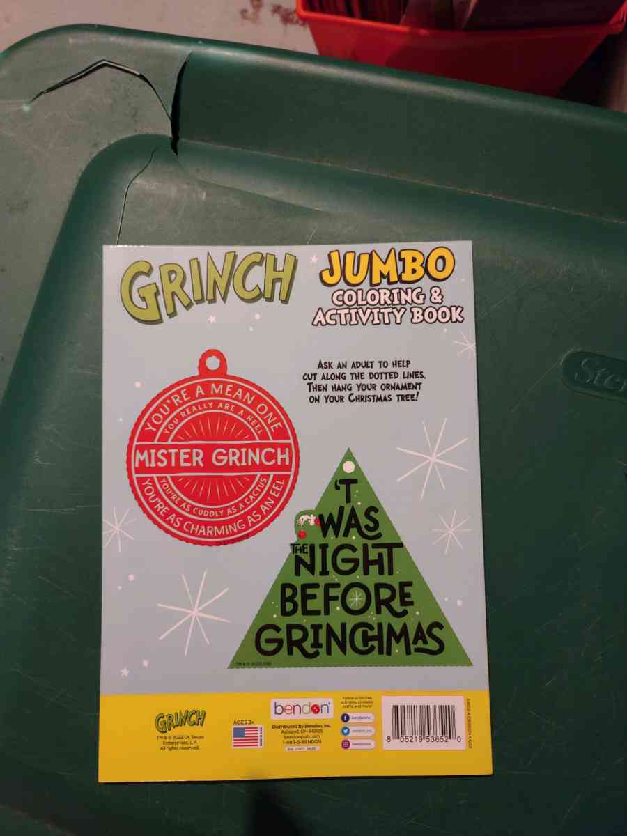 Grinch activity and coloring book