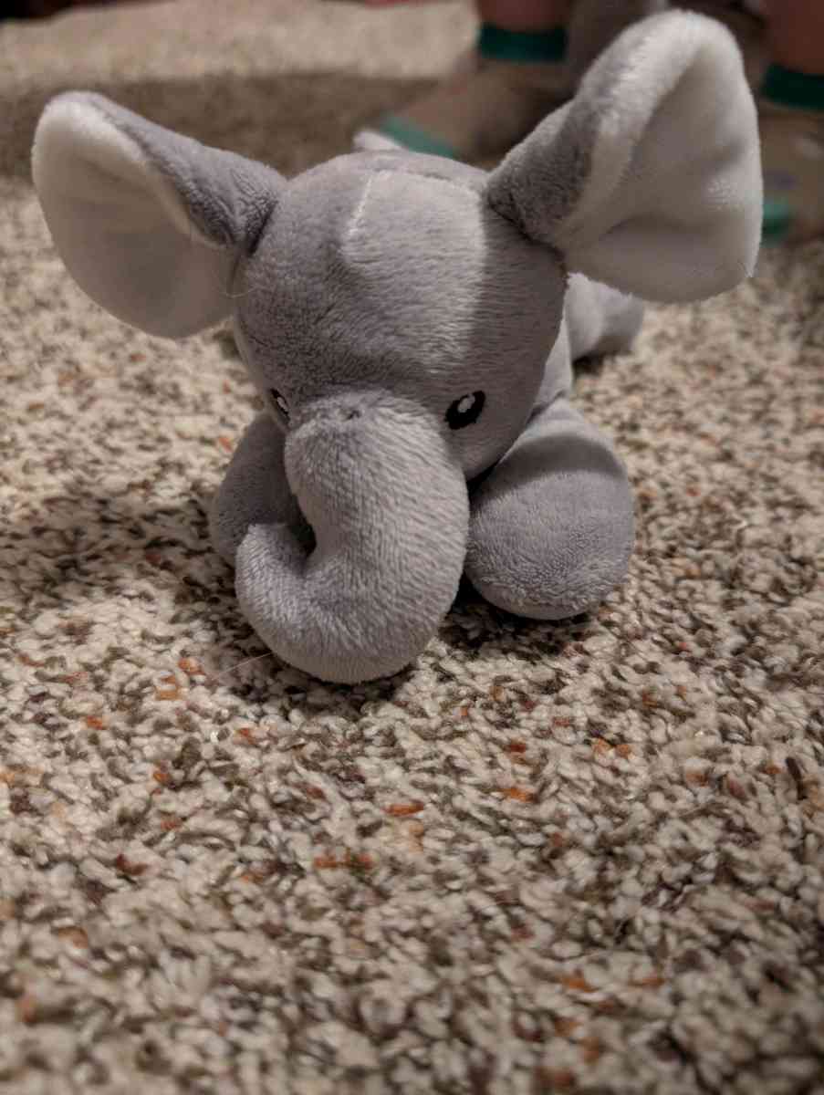 Plush elephant pacifier holder
