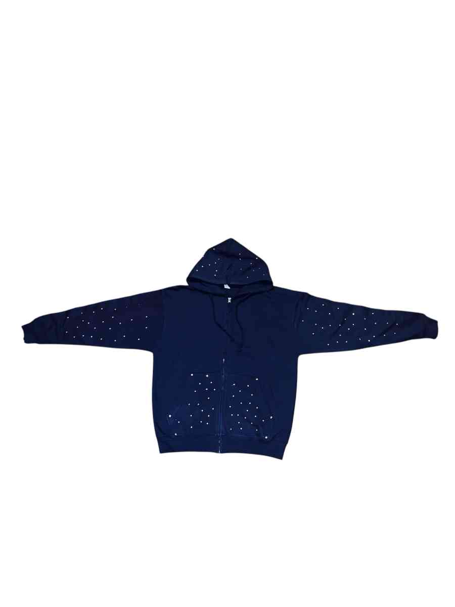 rhinestone zip up hoodie