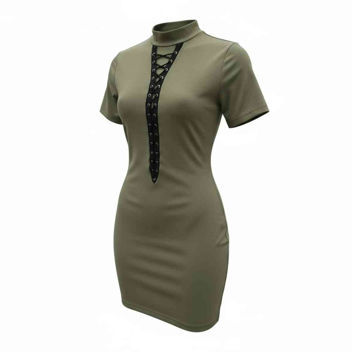 Olive Strung up Mini Dress Fashion Nova