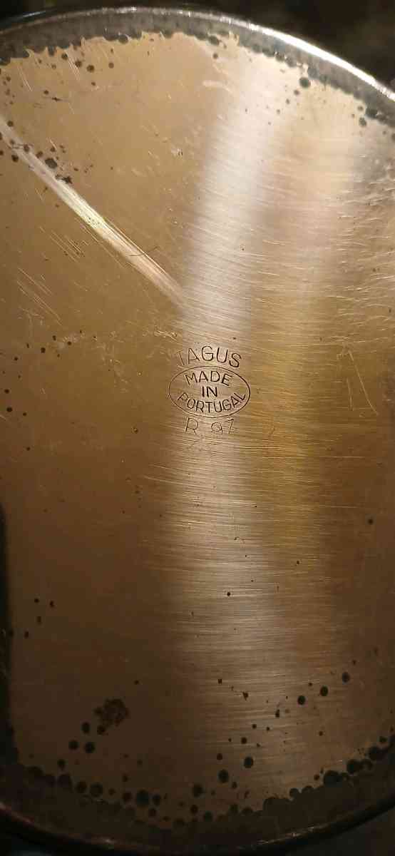 solid copper cups and a coffee pot