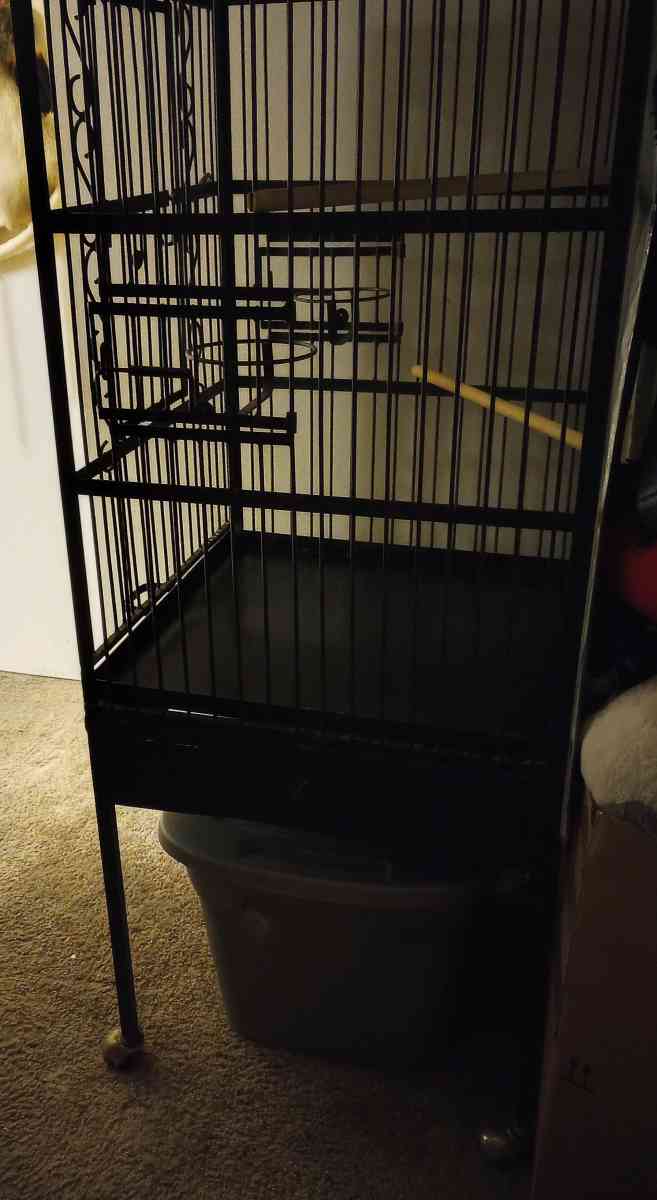 Large Black iron parrot cage