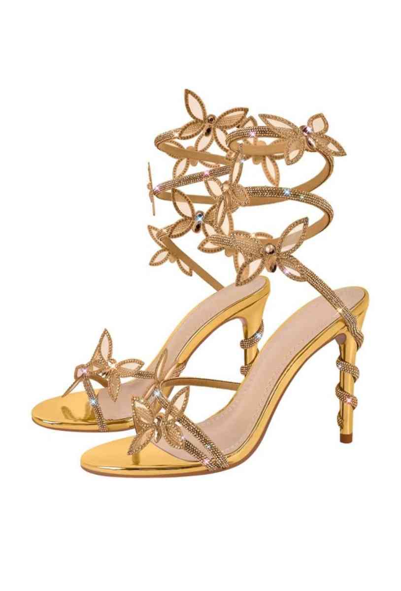 Elegant Gold Strappy Sandals