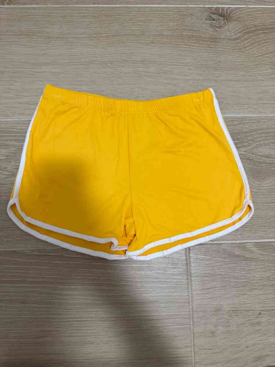Yellow Dolphin Shorts with White Trim