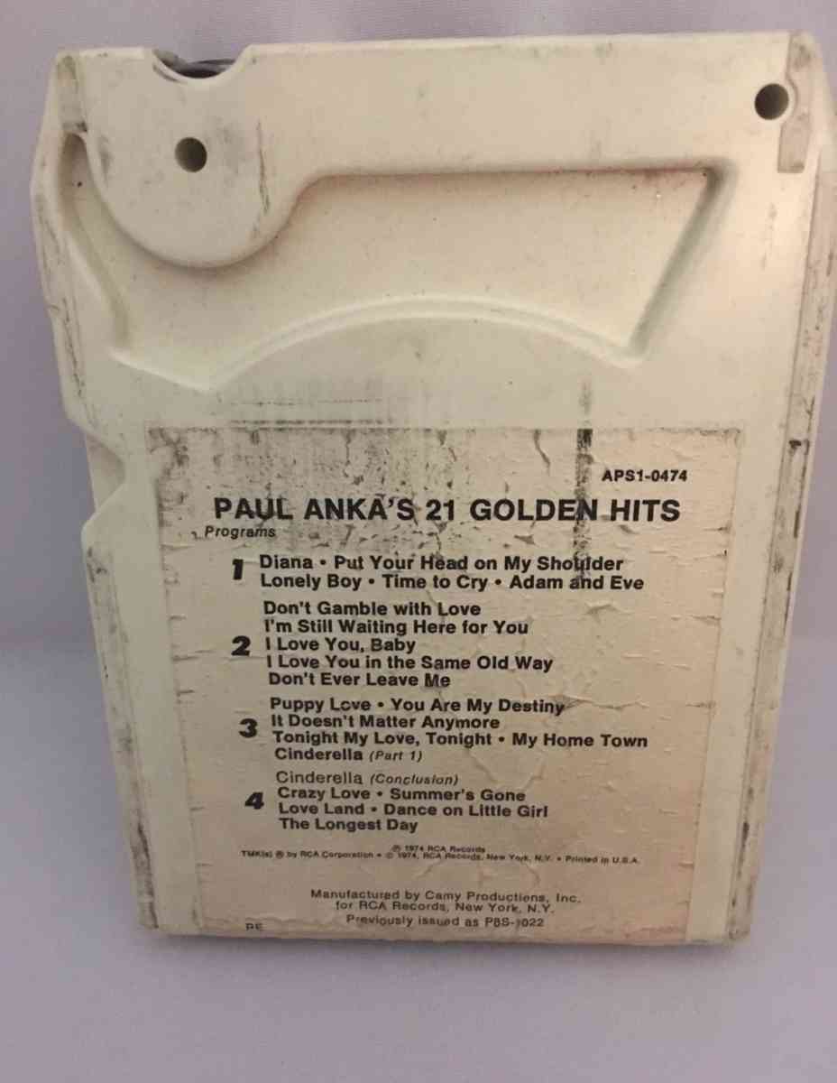 Paul Anka 21 Golden Hits 8track used see details below for i