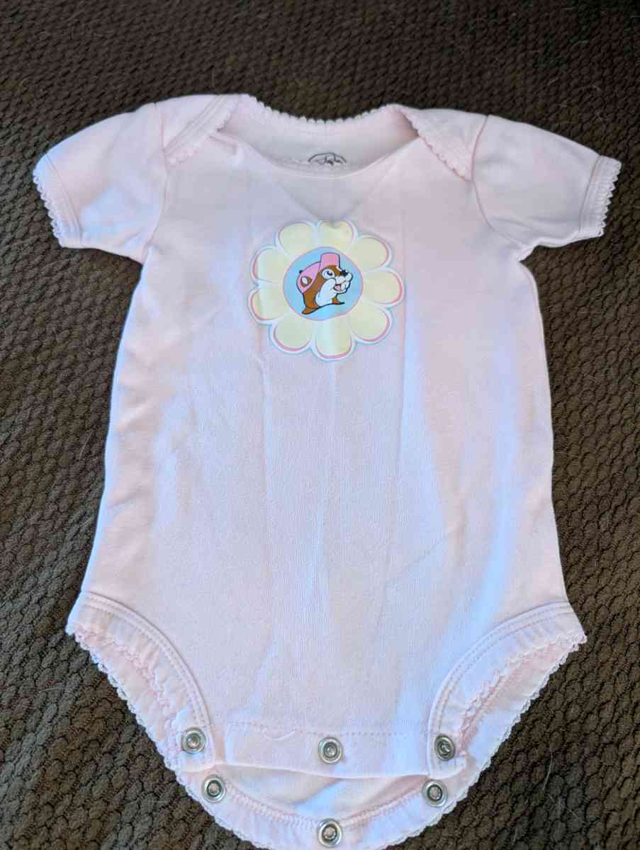 Baby pink Bucee onesie