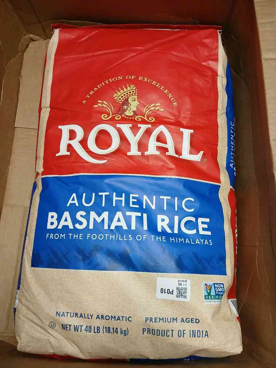 two 40lb bags of Royal Basmati Rice