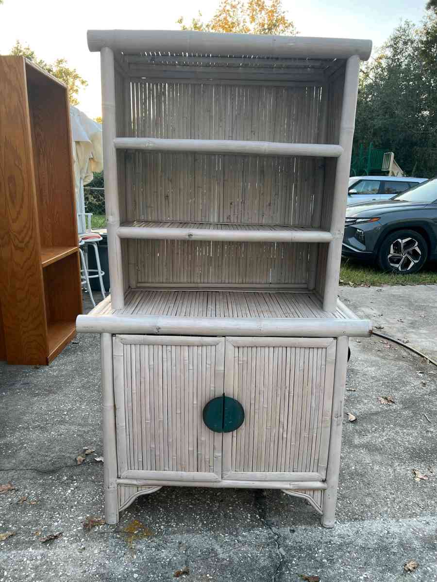 Vintage Bamboo Hutch