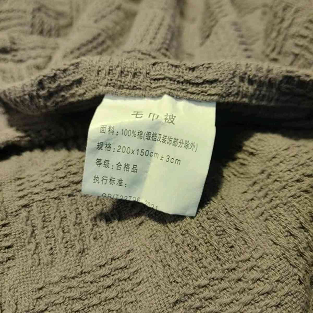 Cotton Knitted Blanket Size Queen Throw Comfortable checkere