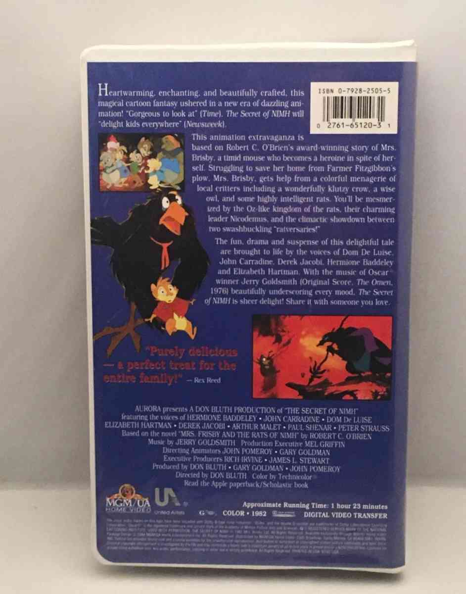 The Secret of NIMH  Sequel VHS 1994 used good condition see