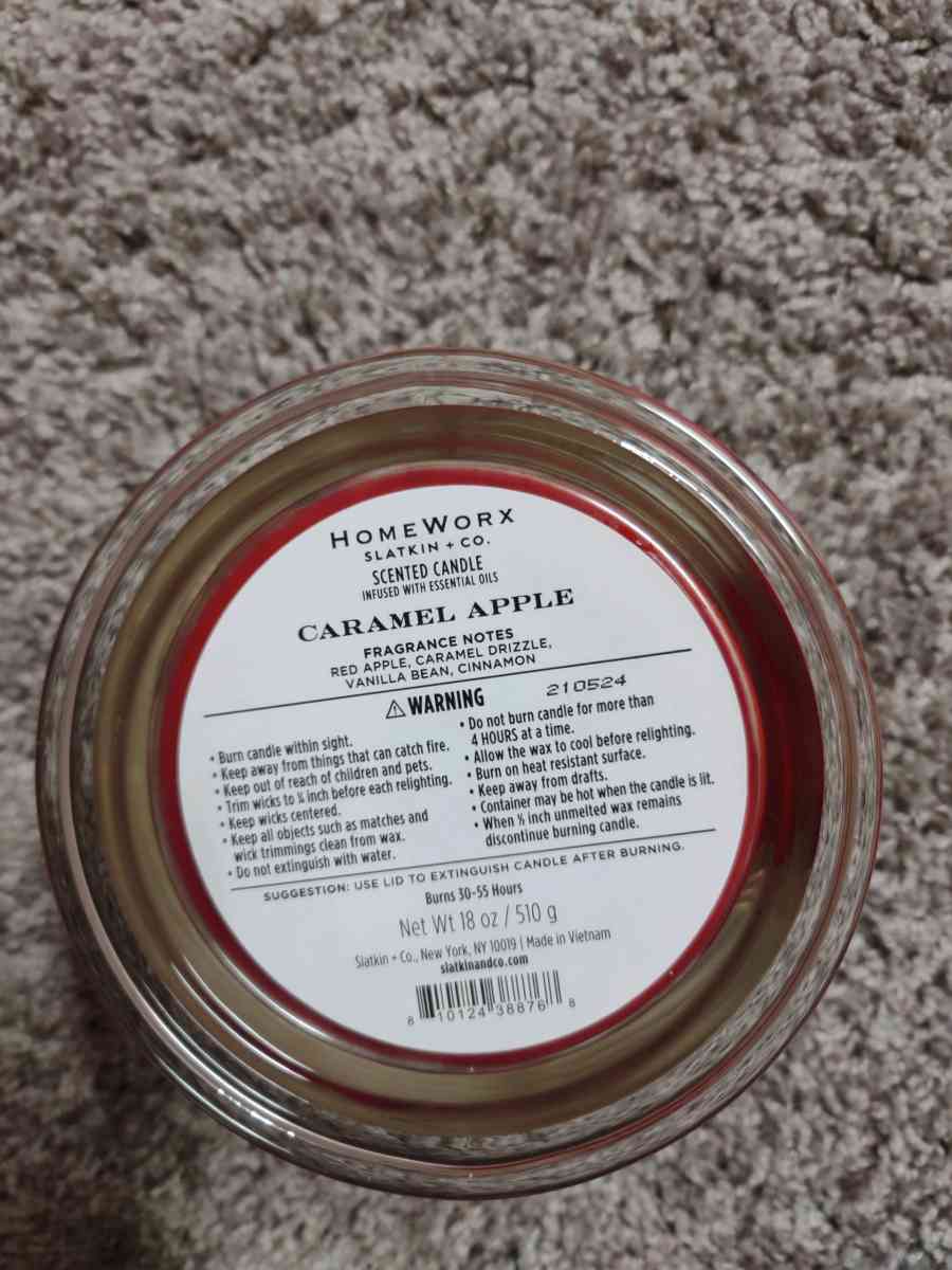 Caramel apple scented candle