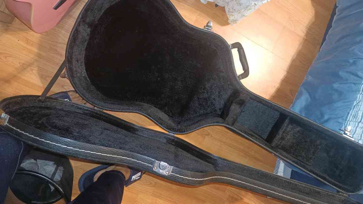 Pink Guitar with Case and Tools