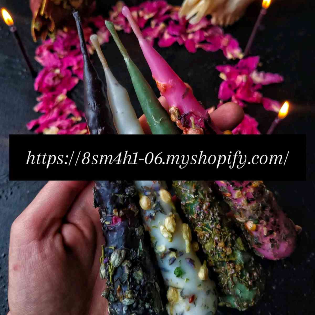 handmade wax ritual herbal candles set of 5