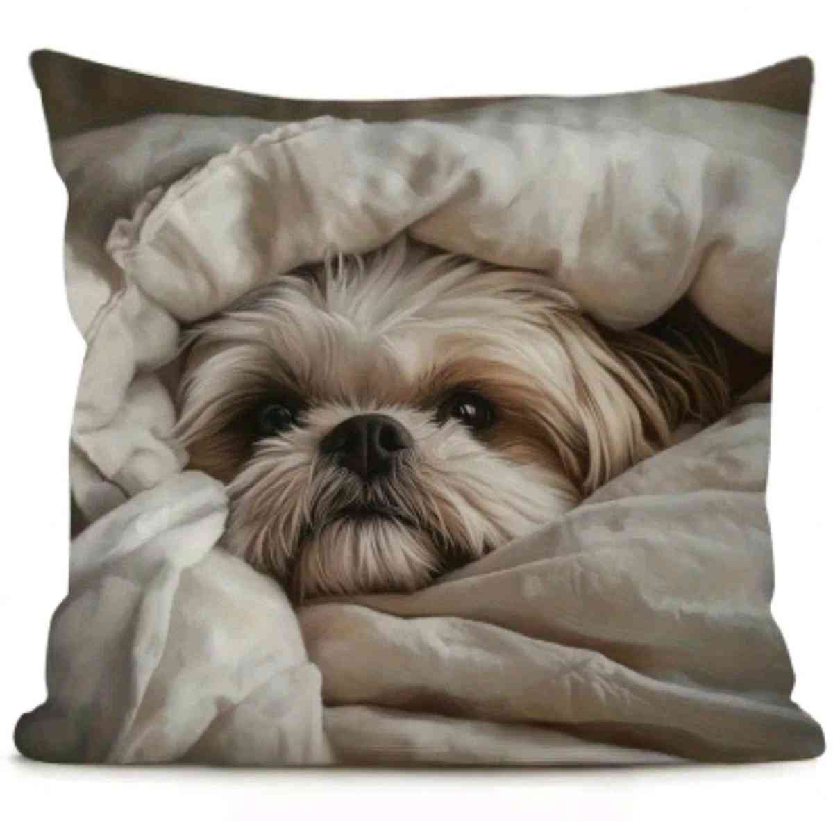 1pc Cute Shih Tzu Dog Pillow Cover