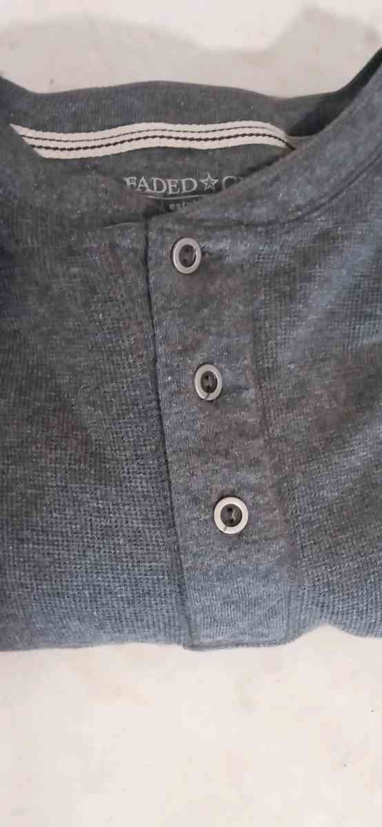 Mens Long Sleeve Waffle Dress Shirt XL