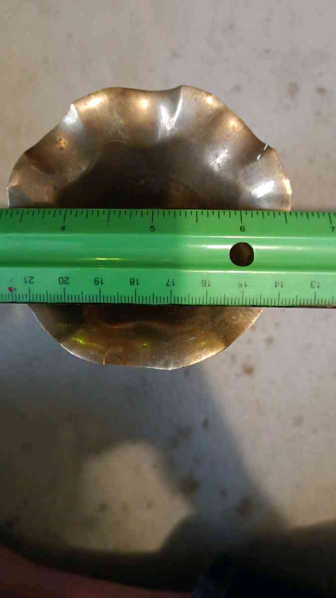 brass hand painted vase